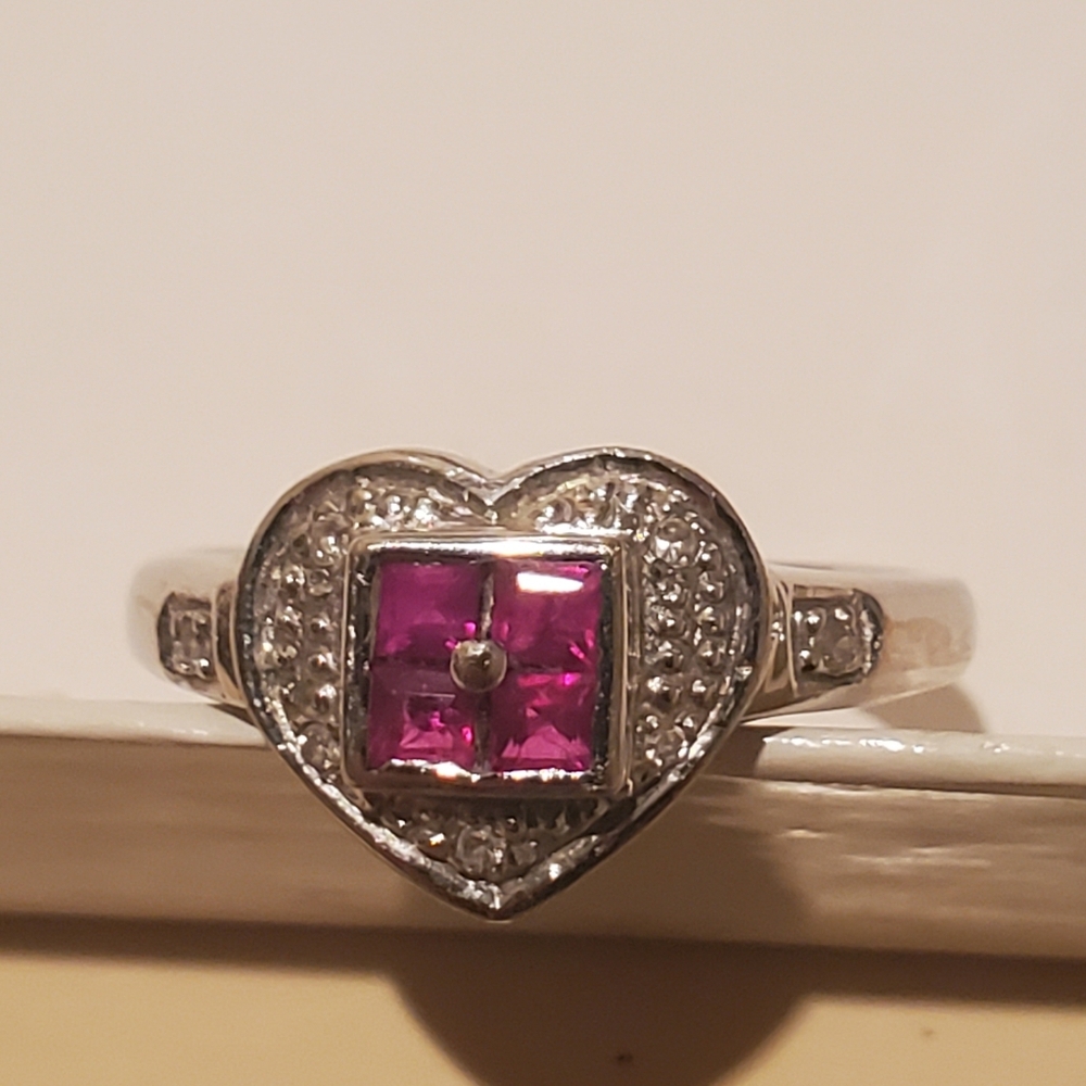 Heart-shaped Ruby Ring